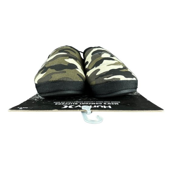 Hurley Duke Comfort Memory Foam Green Black Camo Slip On Slipper Men's Size M - Picture 2 of 8